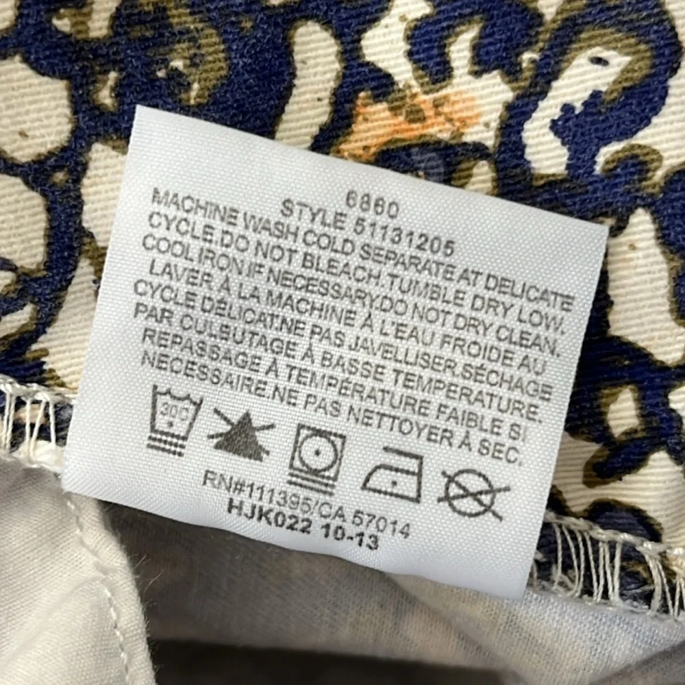 TORY‎ BURCH IZZY PRINTED CROPPED SKINNY JEANS WOMEN'S SIZE 25